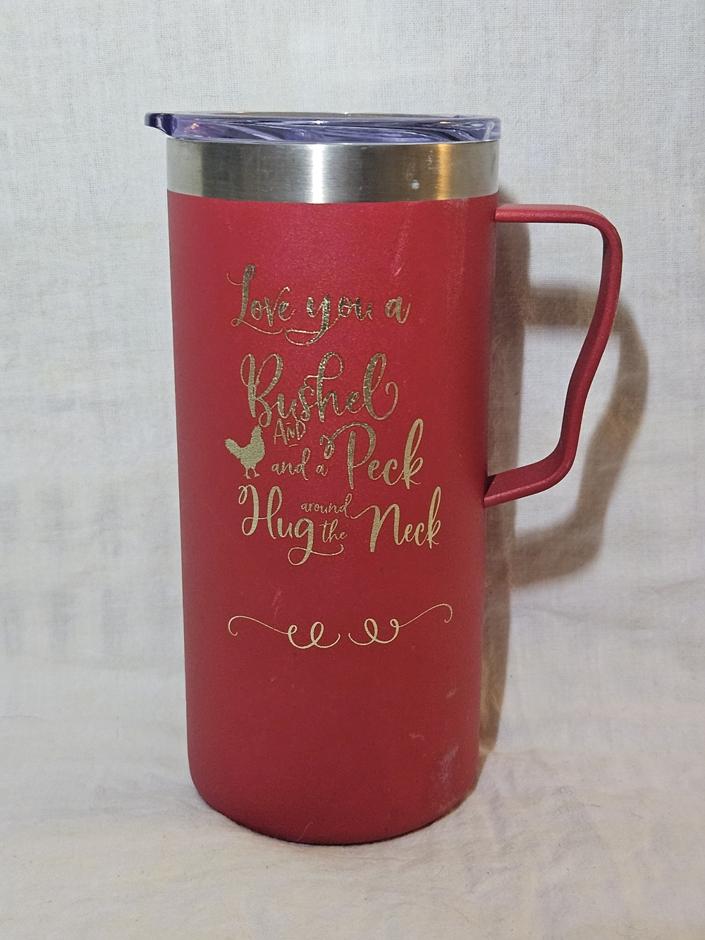 PURE Antimicrobial Drinkware 18oz LOVE YOU A BUSHEL AND A PECK Tumbler